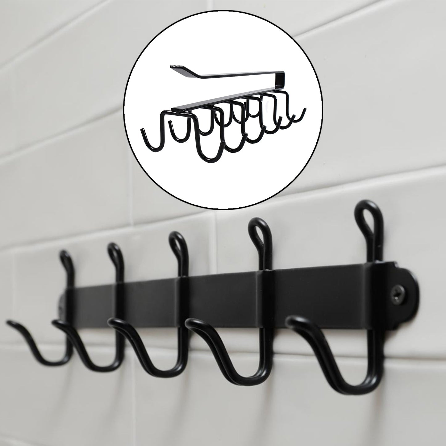Double-row Iron Hanger 6 Hooks