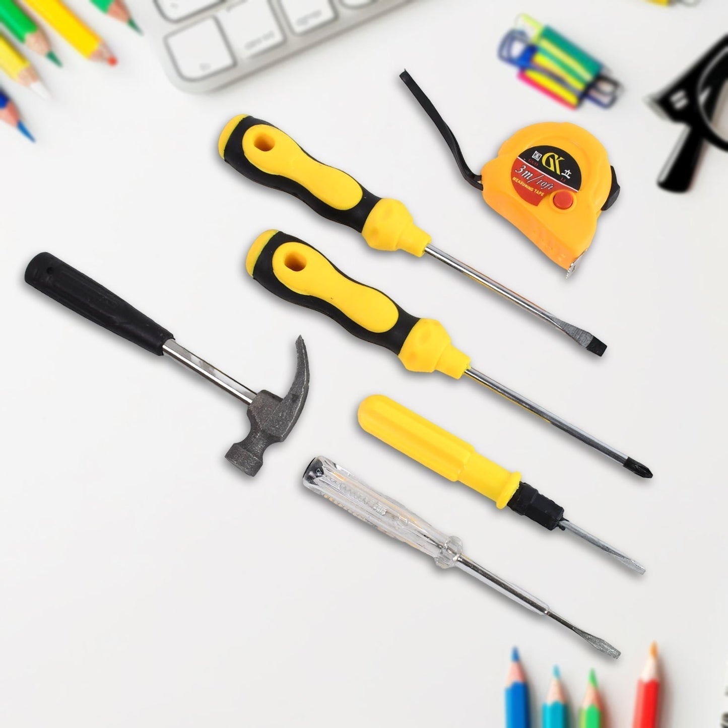6 In 1 Hand Tool Kit Repair Screwdrivers