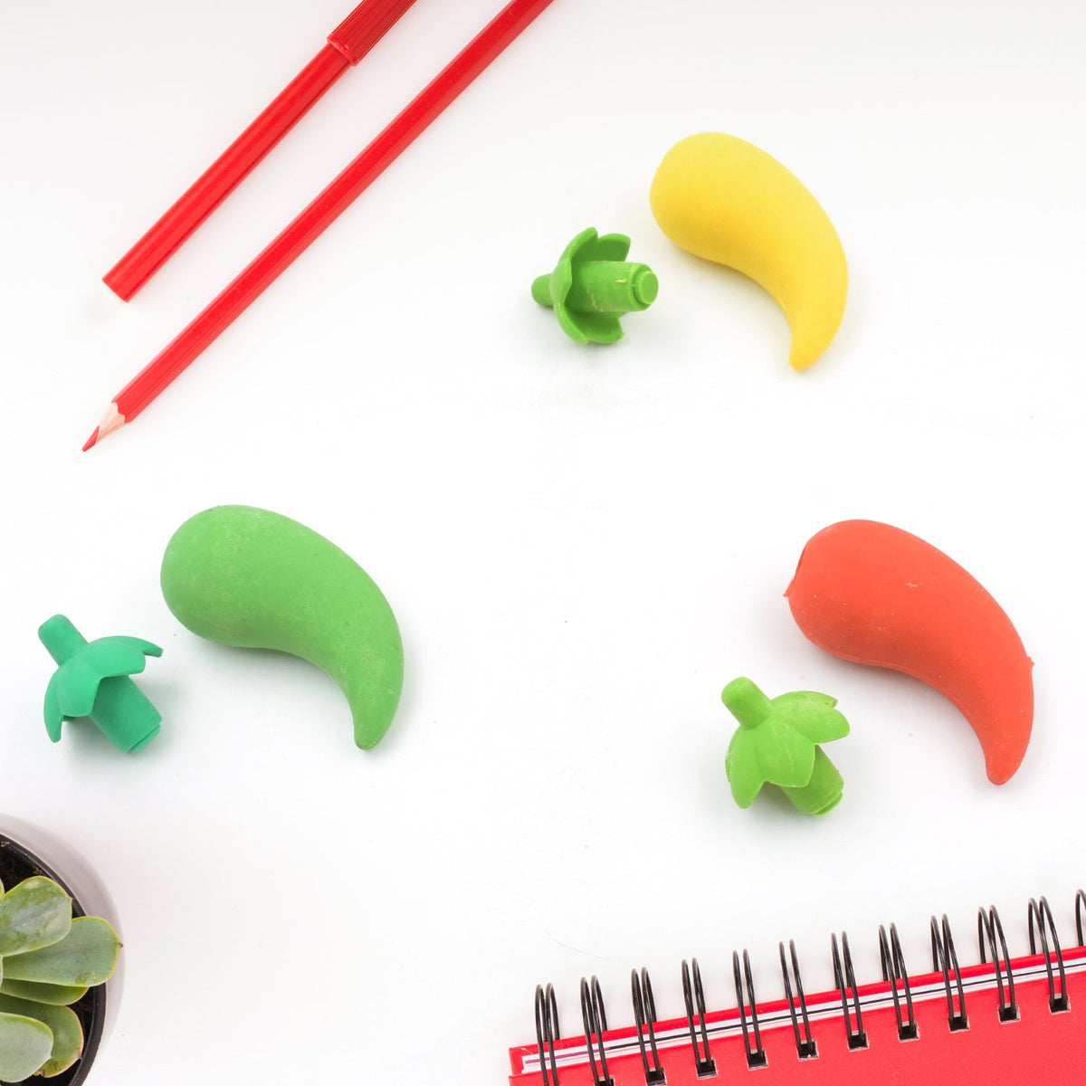 Chili-Shaped Fun Erasers (3-Pack)