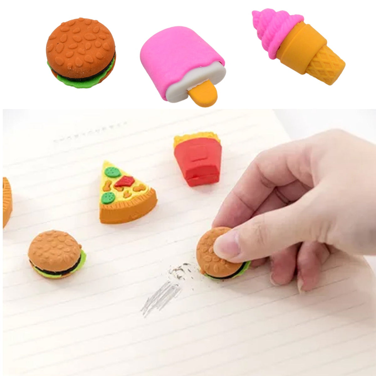3D Dessert Eraser Set