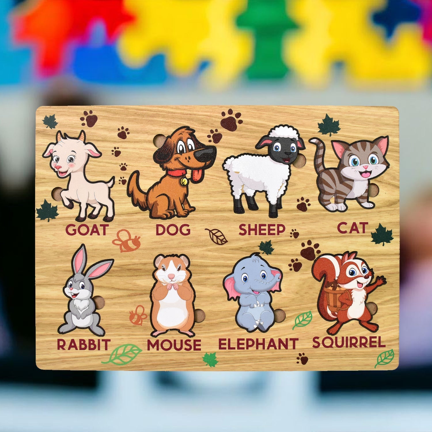 Wooden Animal Puzzle Board