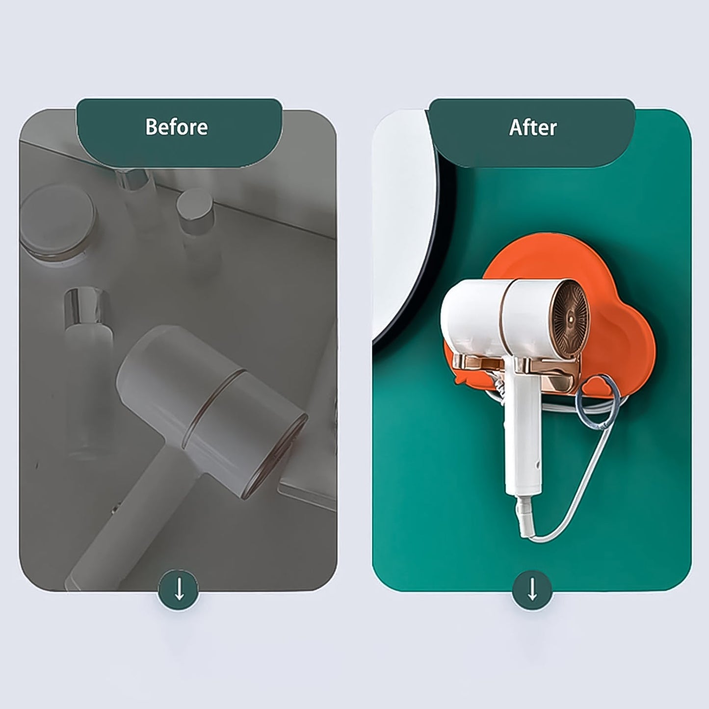 No-Drill Hair Dryer Holder