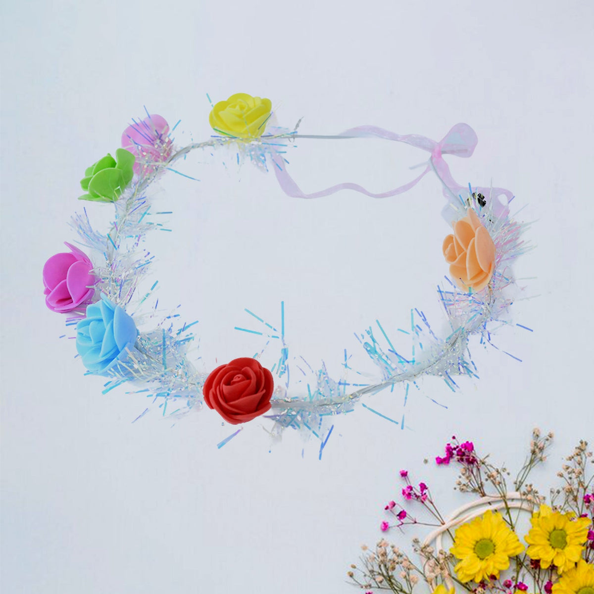LED Rose Flower Headband – 1 Pc