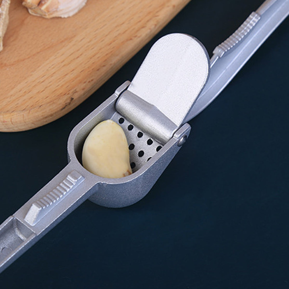 Heavy-Duty Aluminum Garlic Press