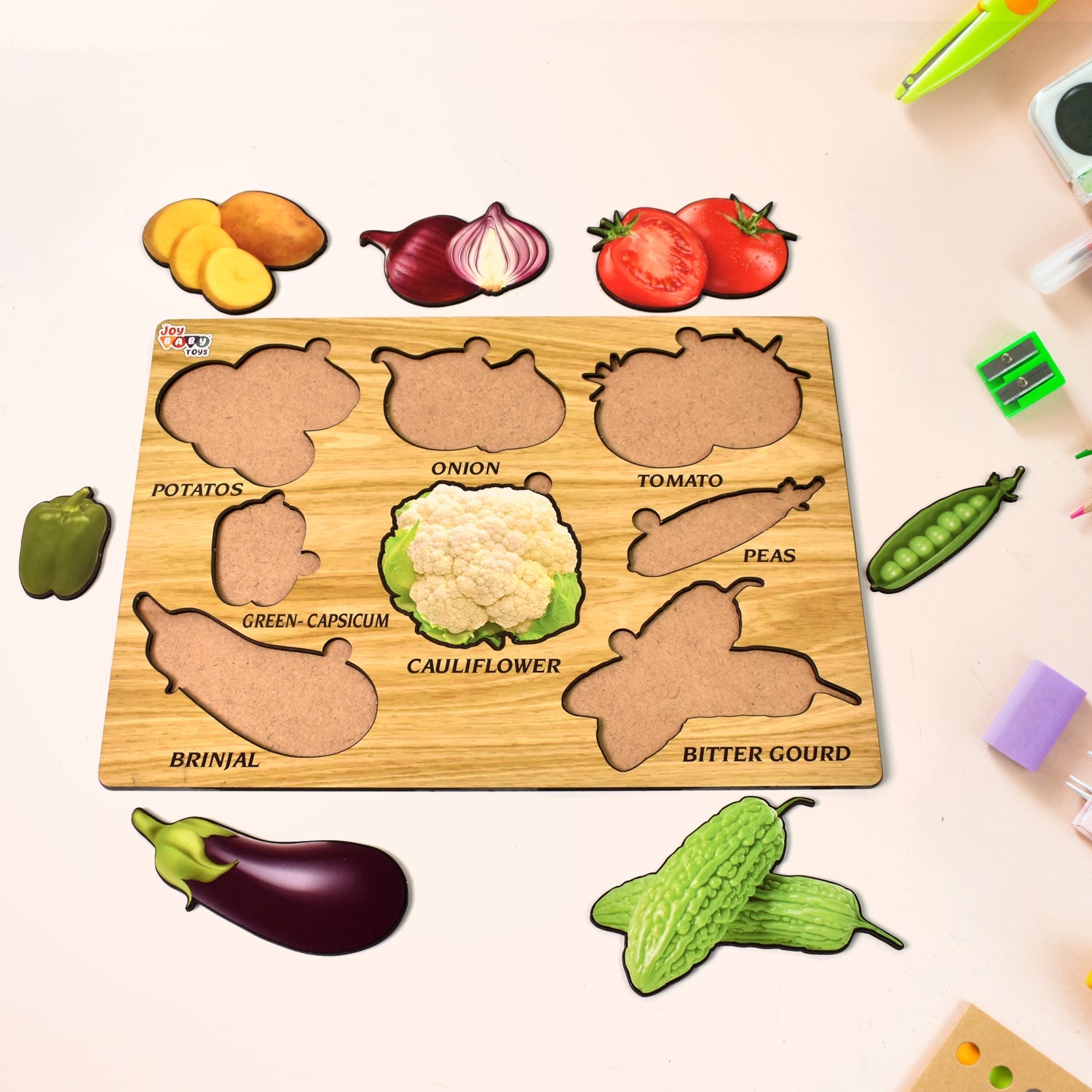Wooden Vegetable Puzzle Board