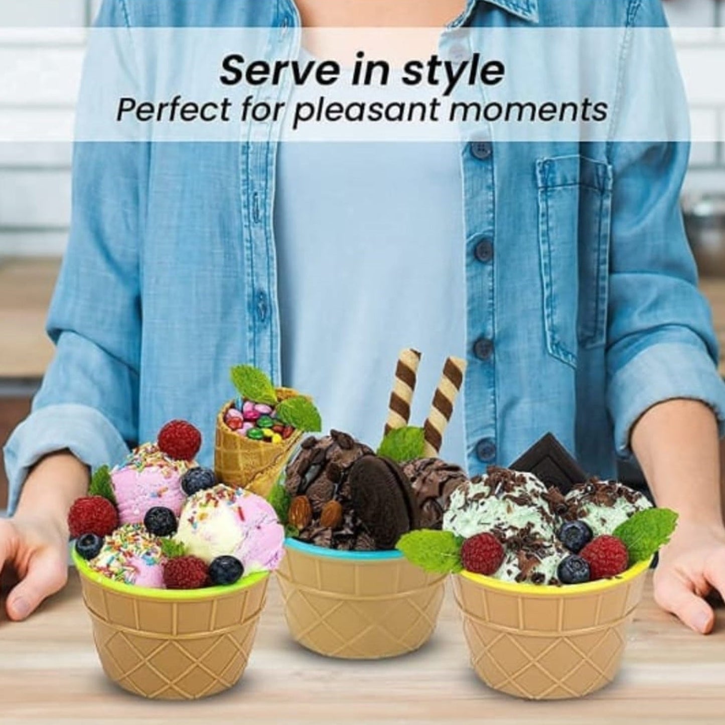 Waffle Cone Bowl Set