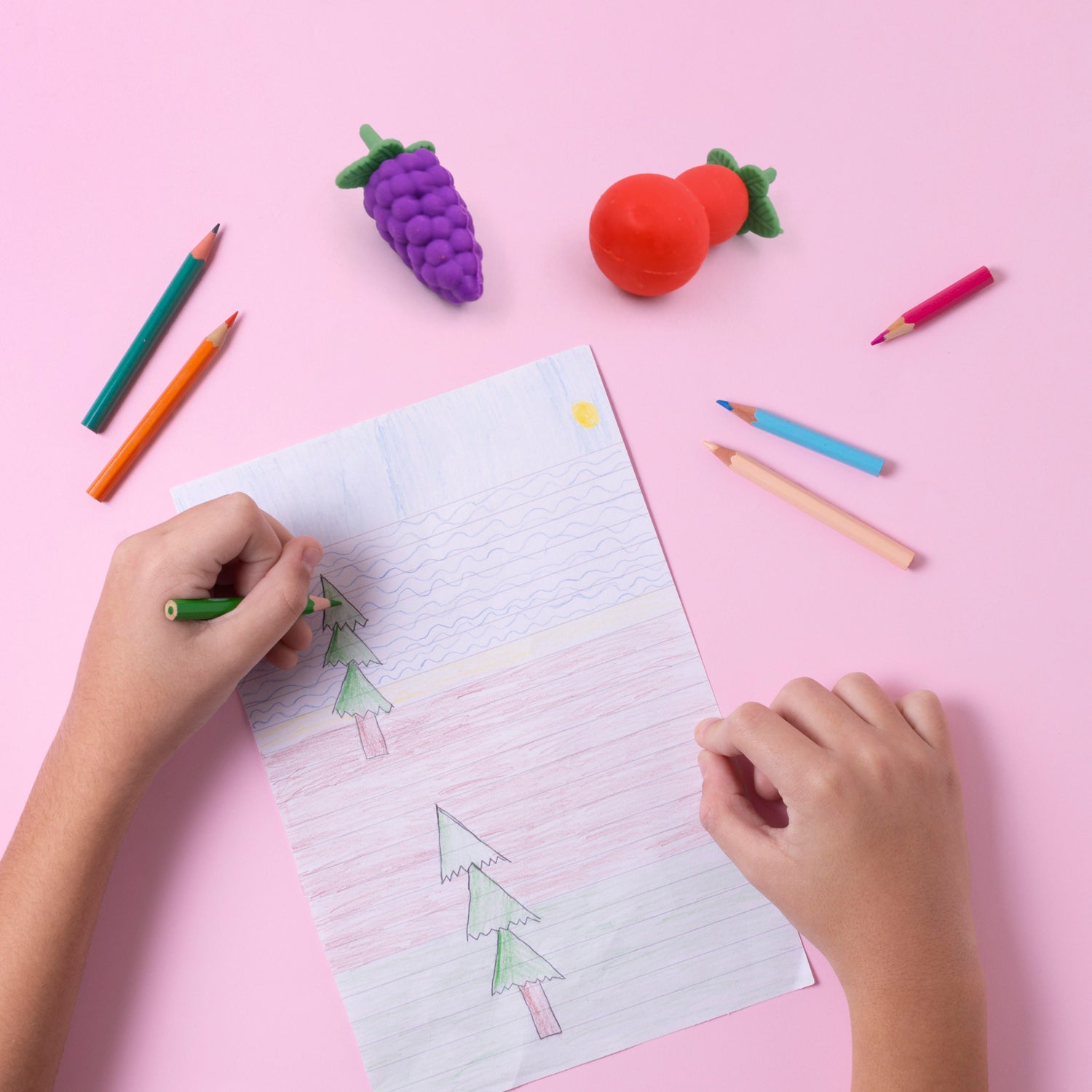 Fruit Shape Erasers Set