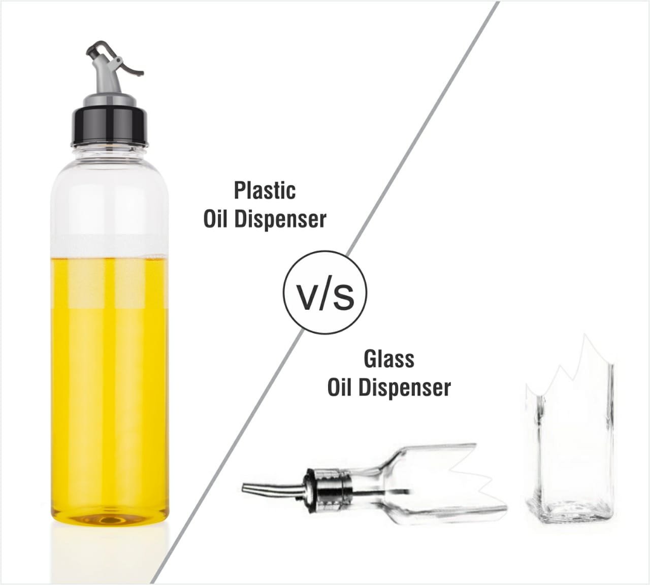 1L Oil Dispenser with Drip-Free Spout