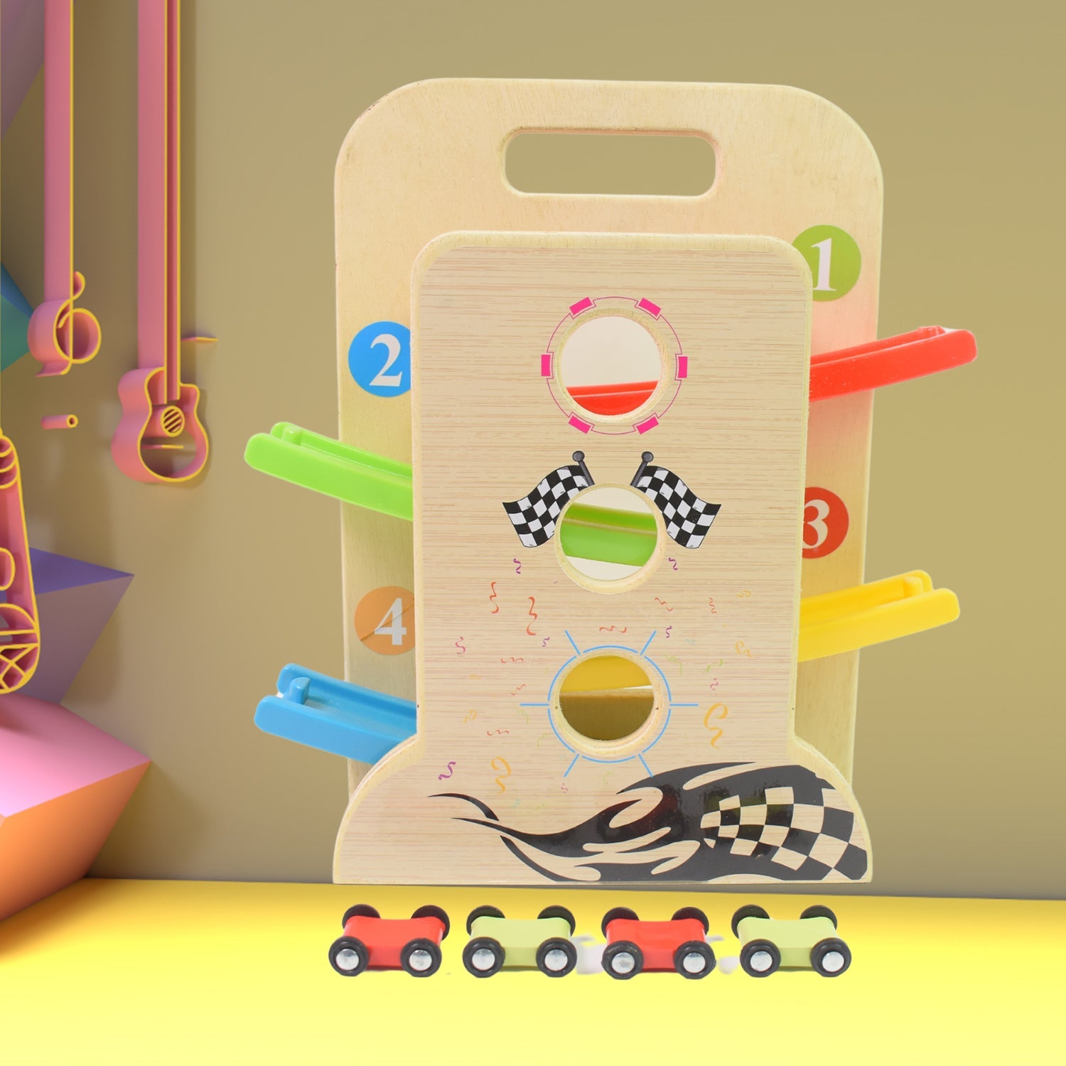 Wooden Click-Clack Car Racer