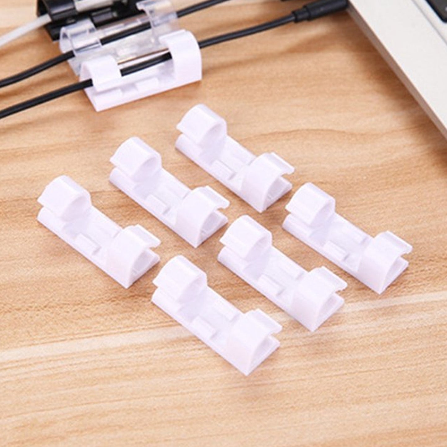 Adhesive Cable Clips – 20 Pcs
