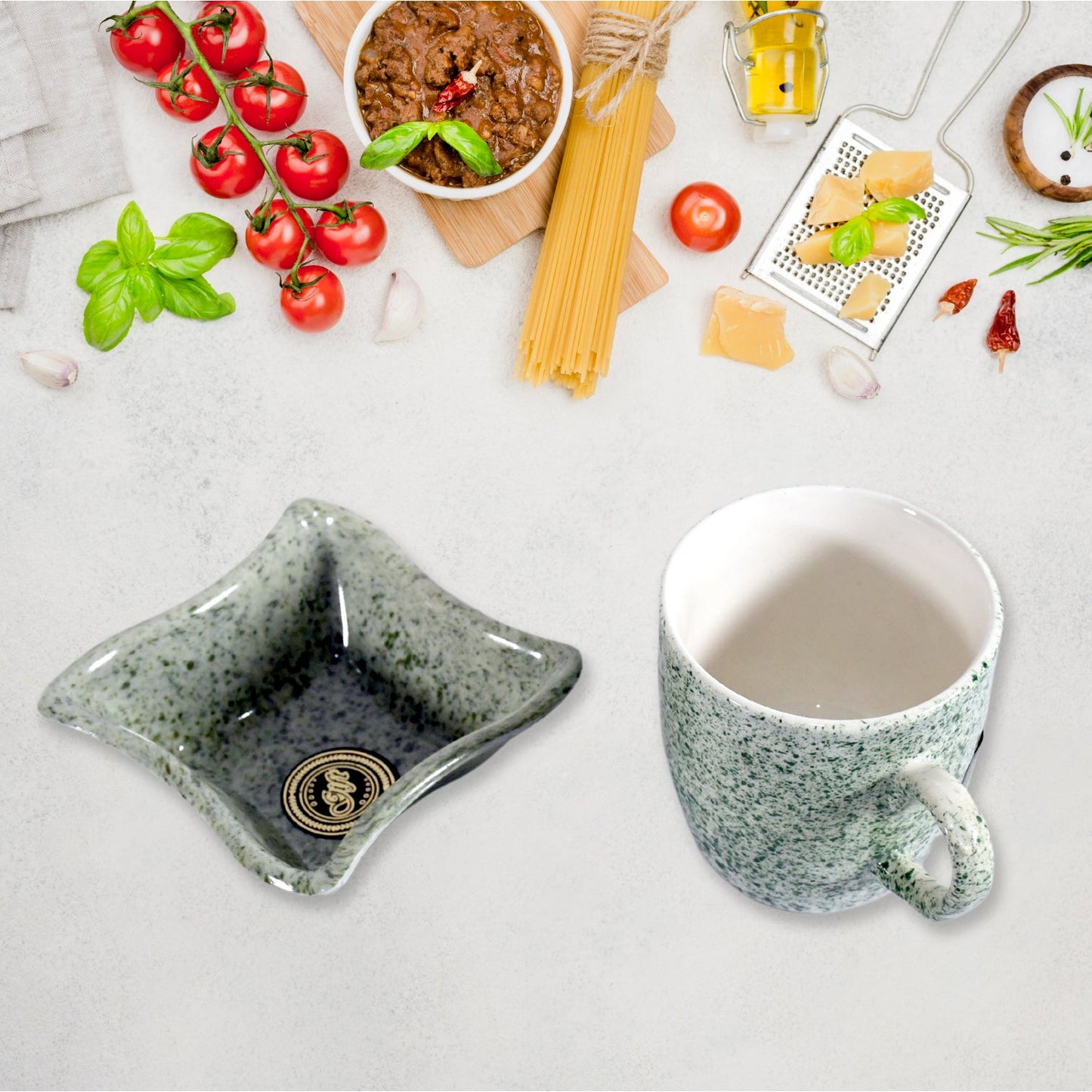 Colorful Ceramic Cup & Bowl Set