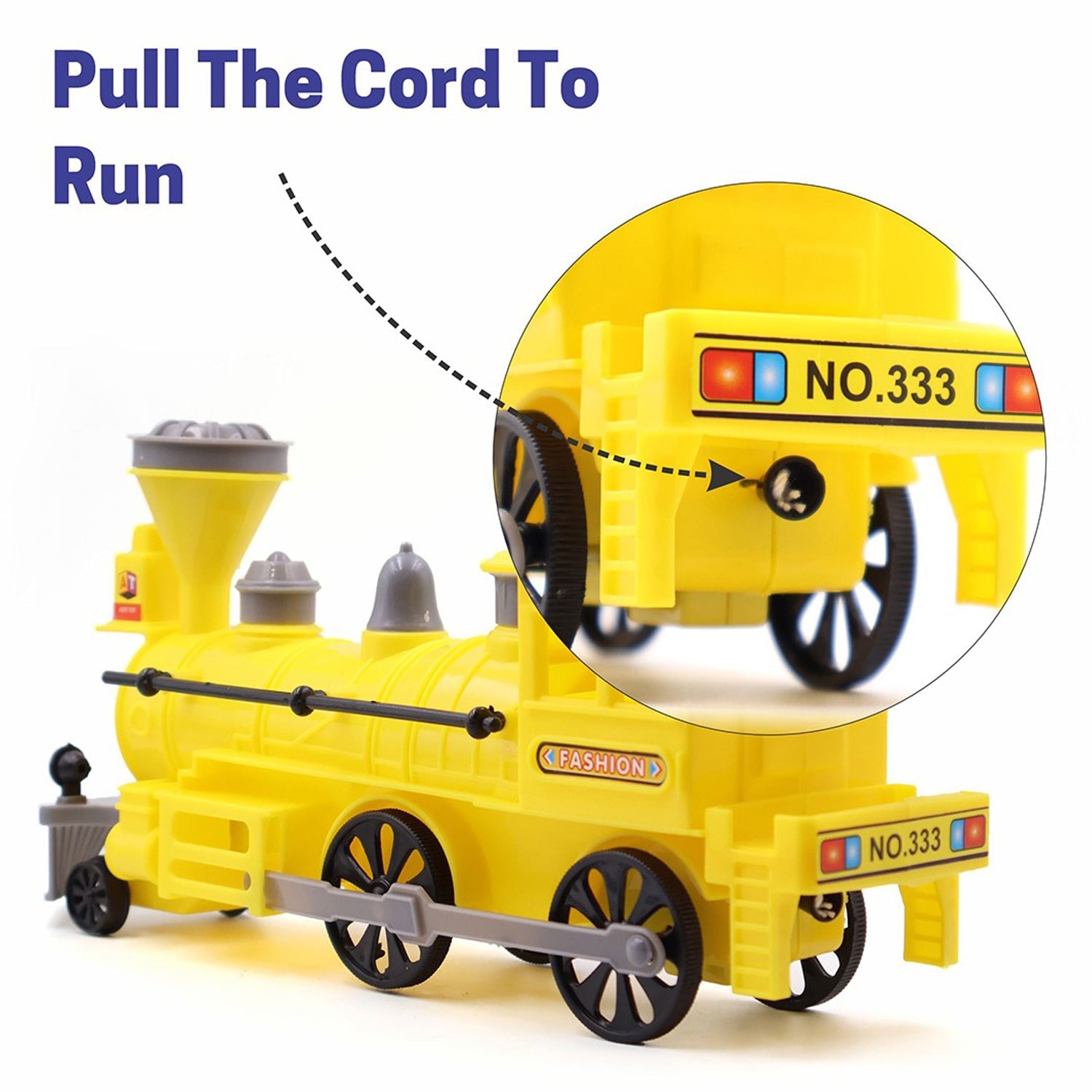 Pull And Go Train With Light Plastic