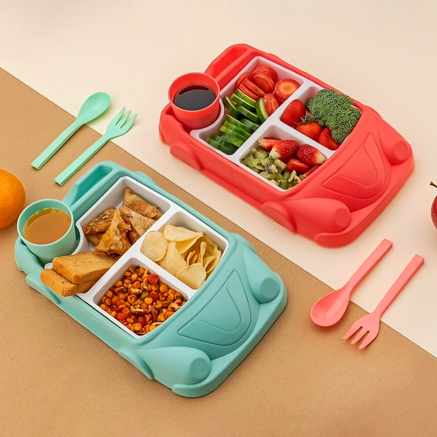 Car-Shaped Suction Baby Plate