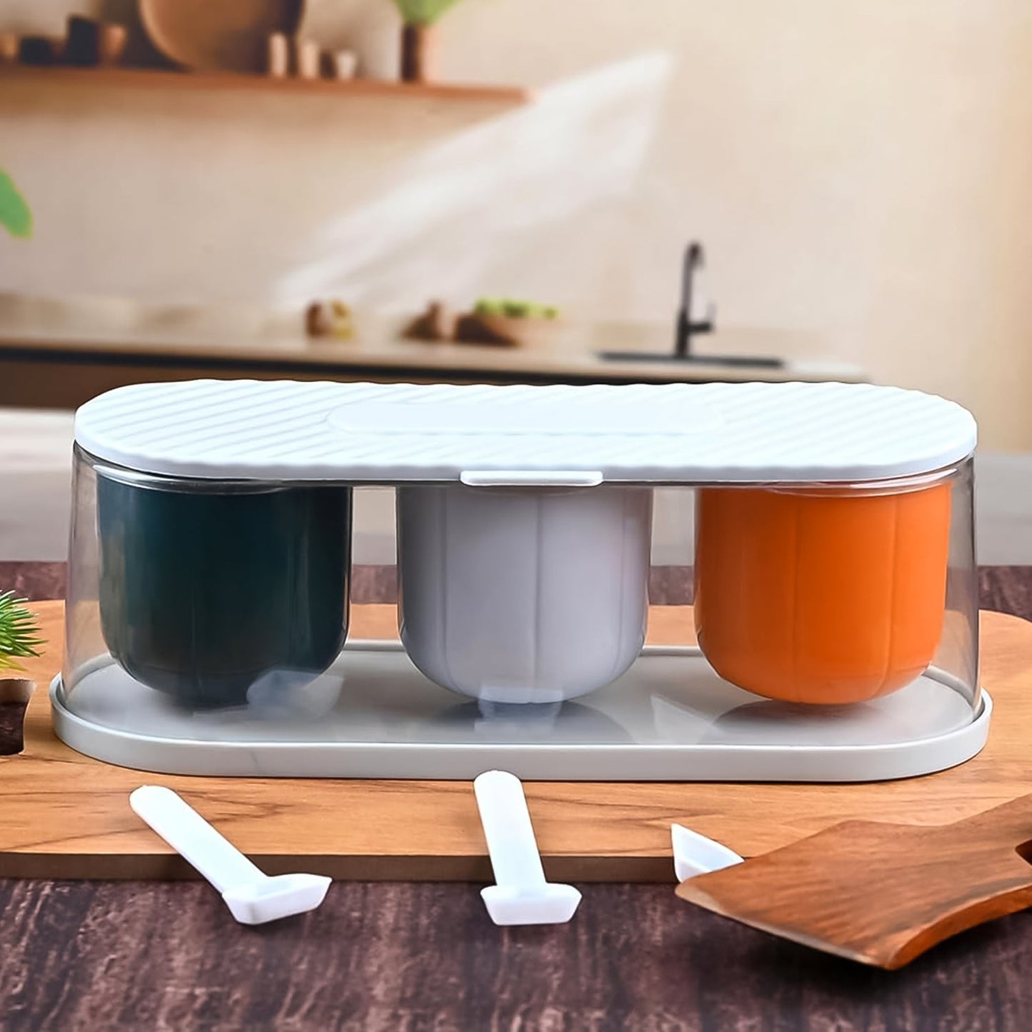 Home Kitchen 3 Grid Seasoning Spice