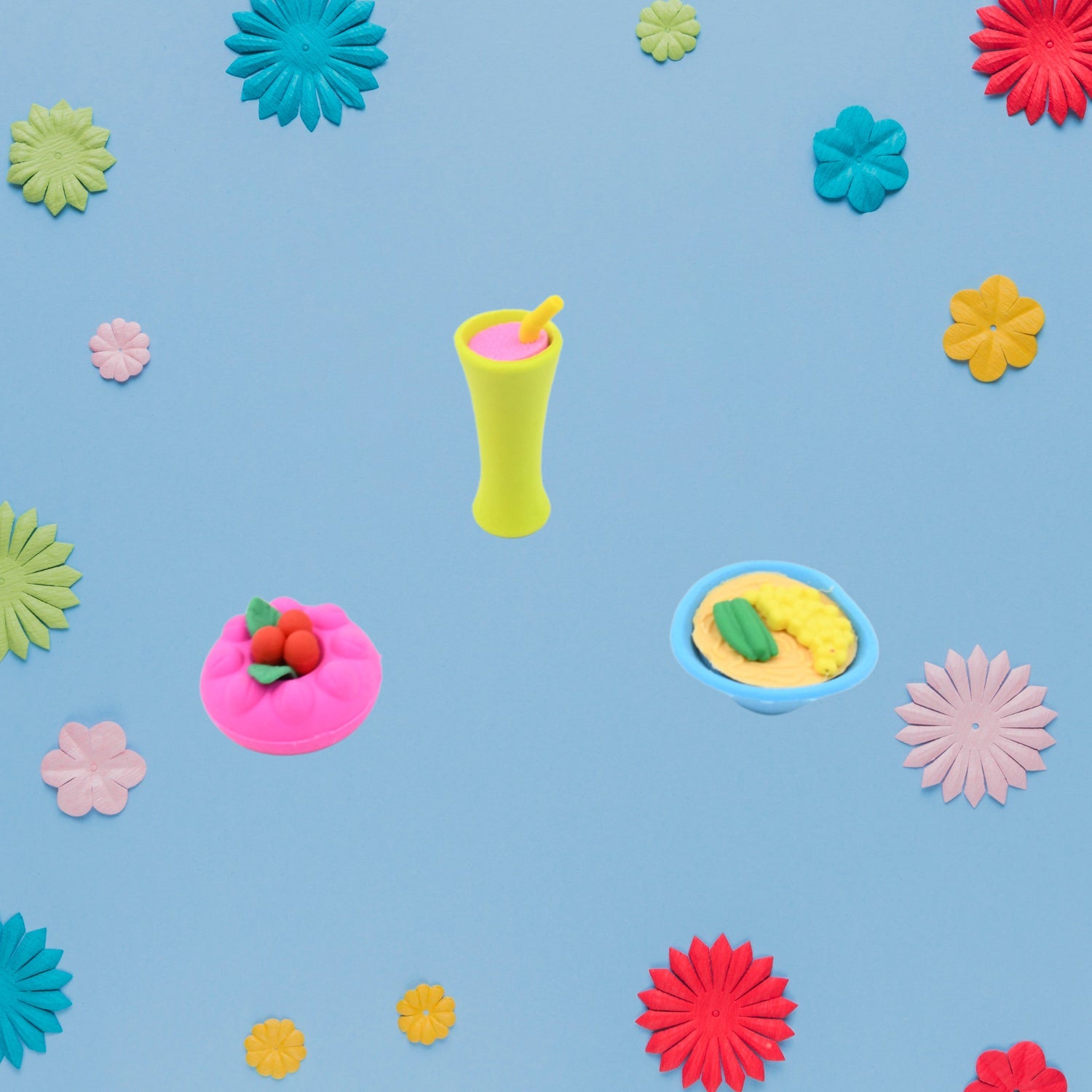 Fruit Shape Erasers Set