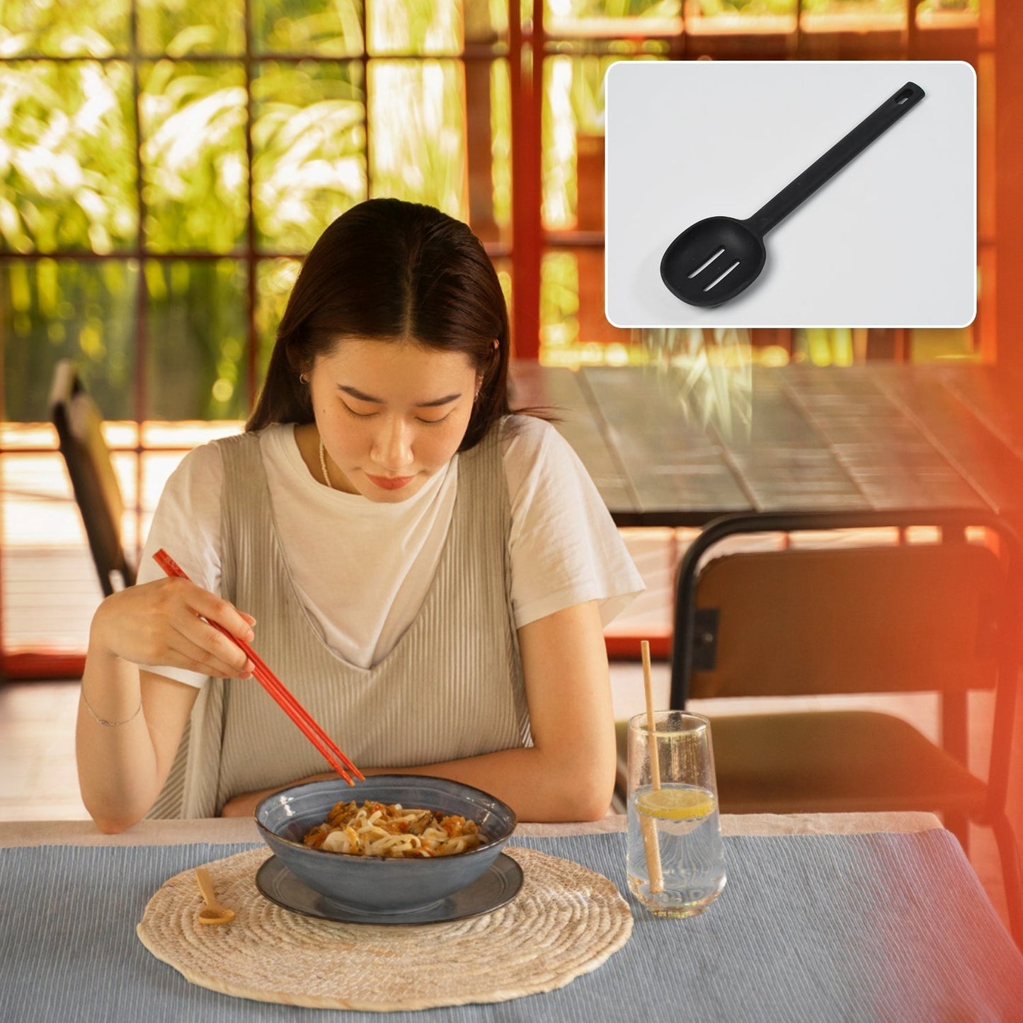 Silicone Non-Stick Heat Resistant Spoon (1 Pc)