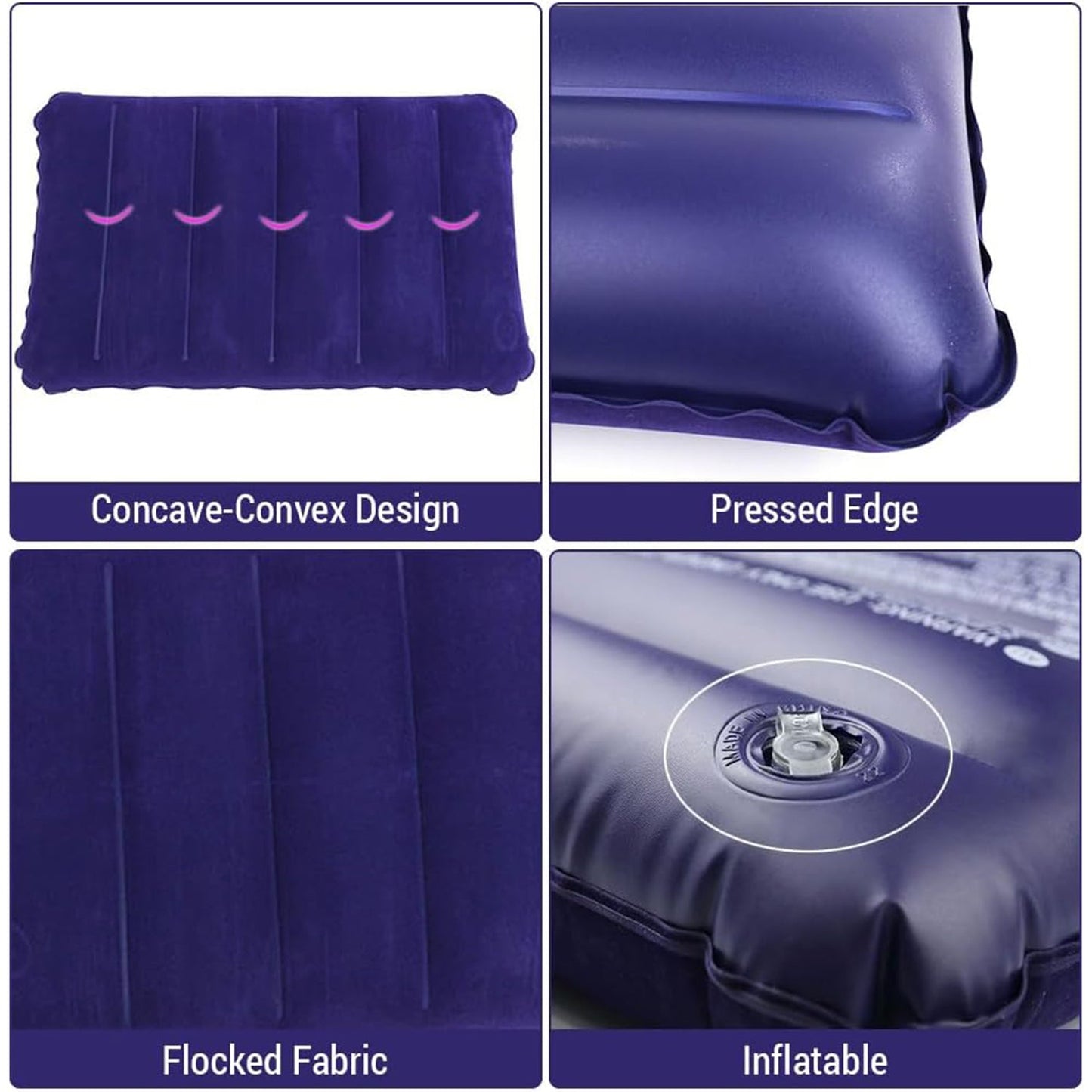 Inflatable Velvet Travel Pillow
