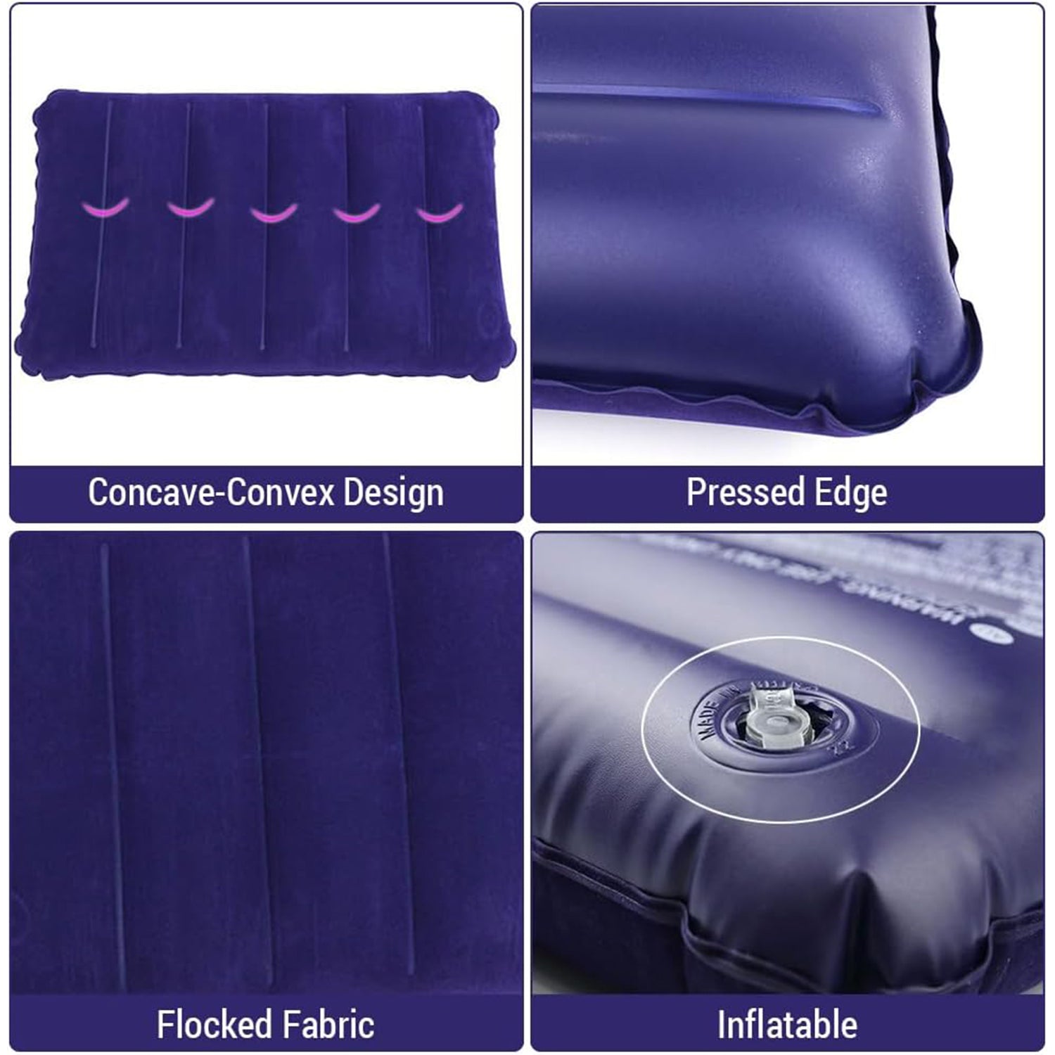 Inflatable Velvet Travel Pillow