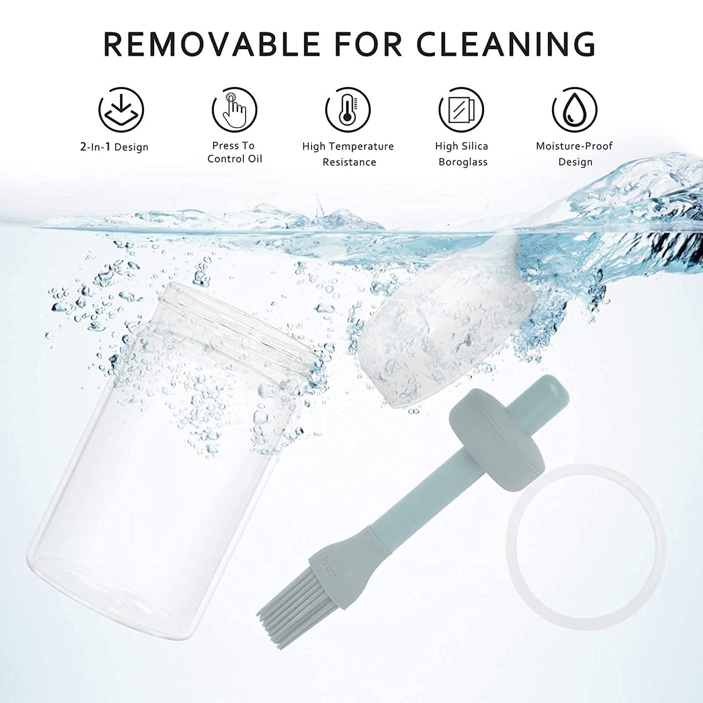 2-in-1 Oil Dispenser Bottle with Silicone Brush