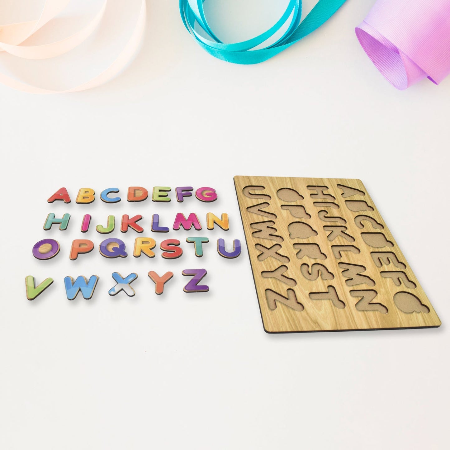 Wooden Puzzle Board ABC Letters