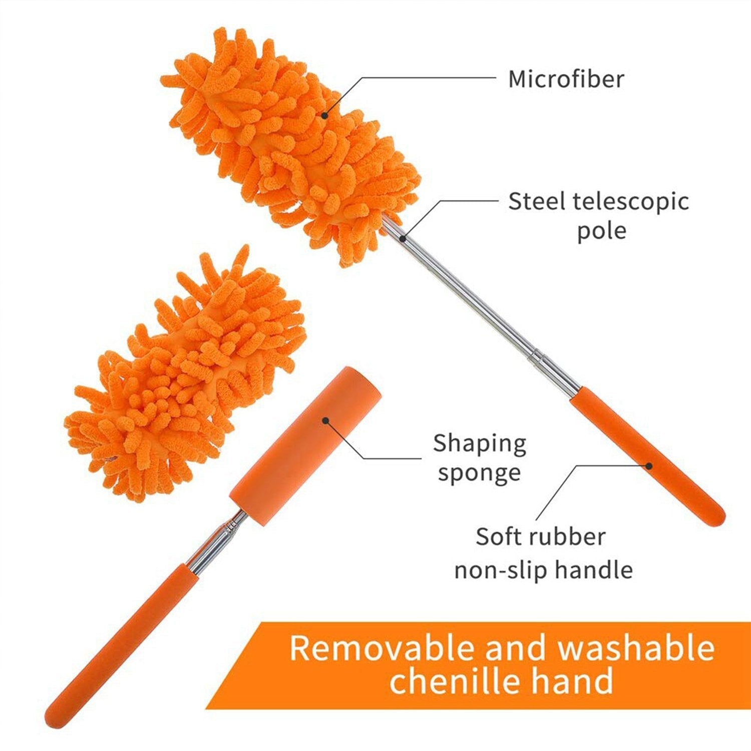 Microfiber Cleaning Duster with Handle