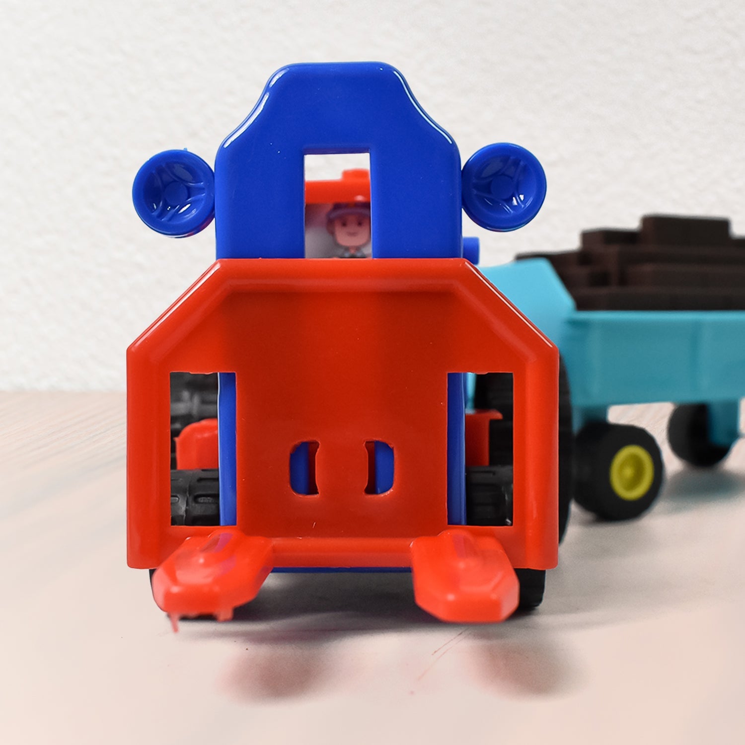 Plastic Tractor Toy Friction Powered With Trolley