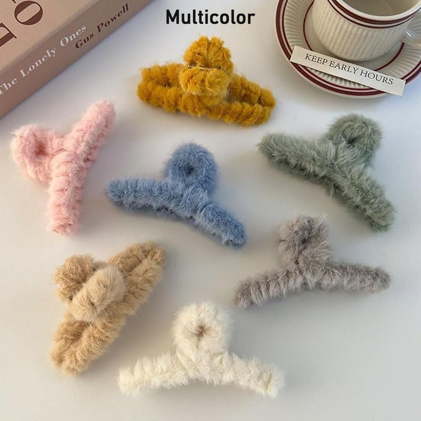 Large Plush Hair Claw Clip