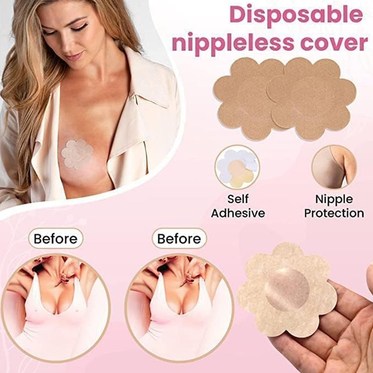 Boob Tape With 10 Pairs Nipple Cover