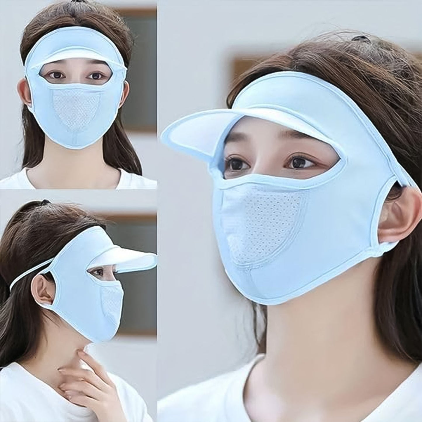 Uv Protection Cap With Built-in Mask