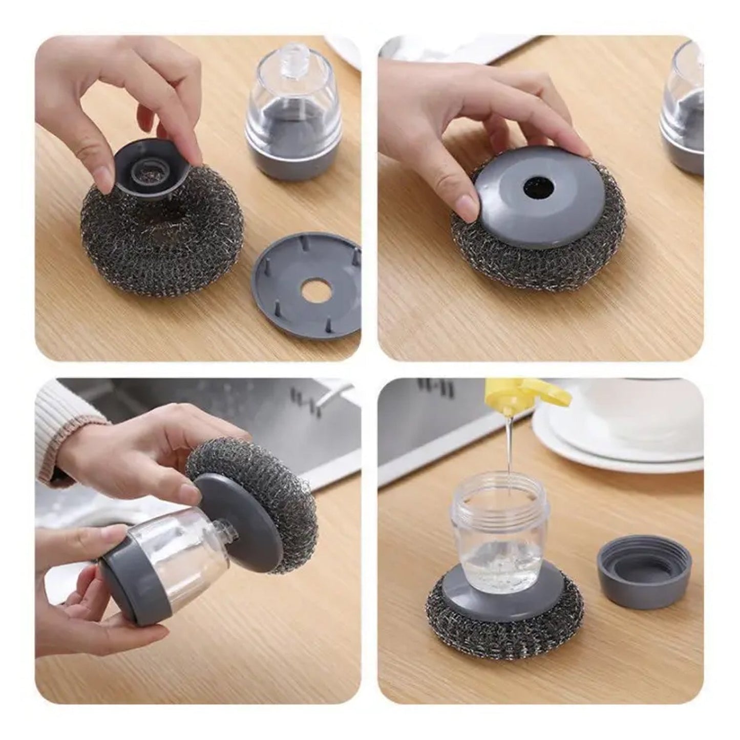 Soap Dispensing Palm Brush Washing Liquid
