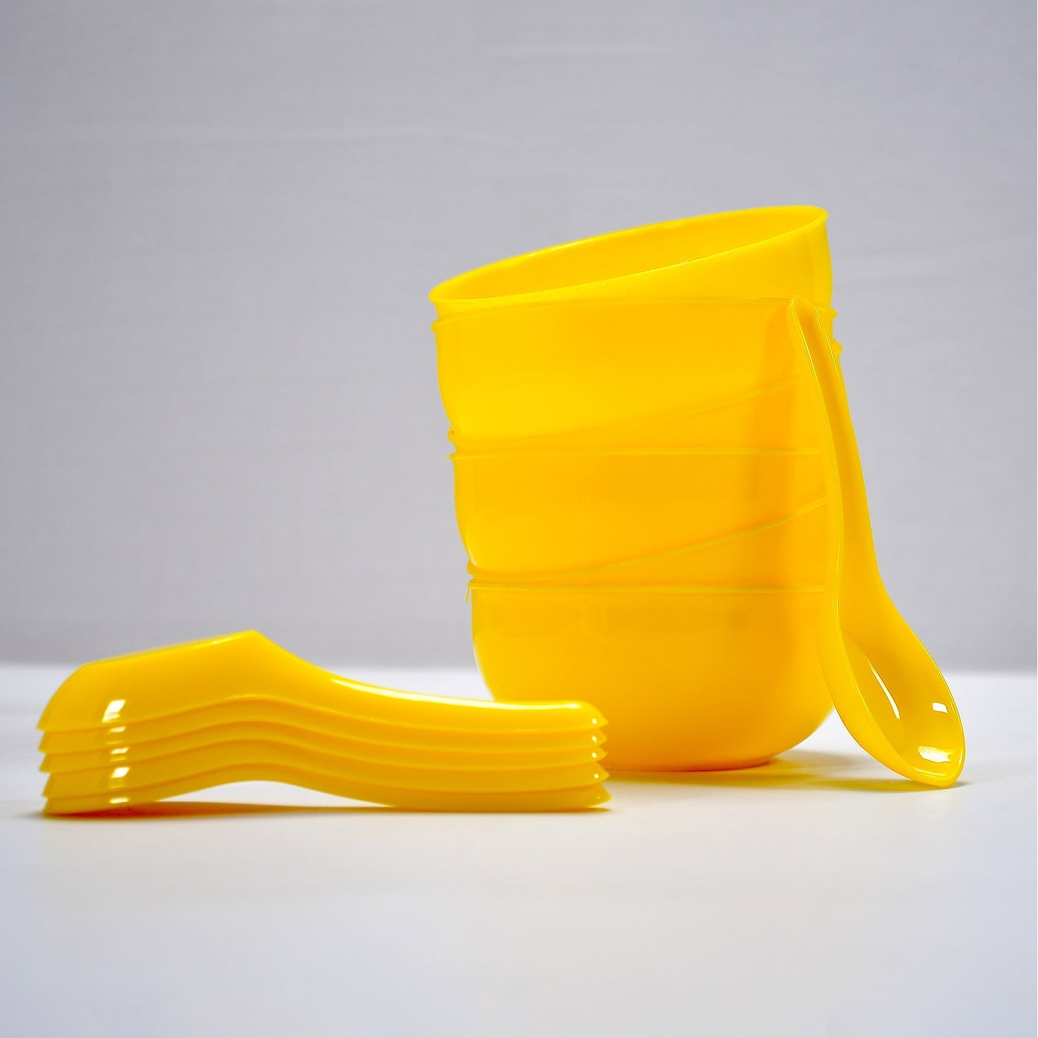 Plastic Soup Bowl and Spoon Set
