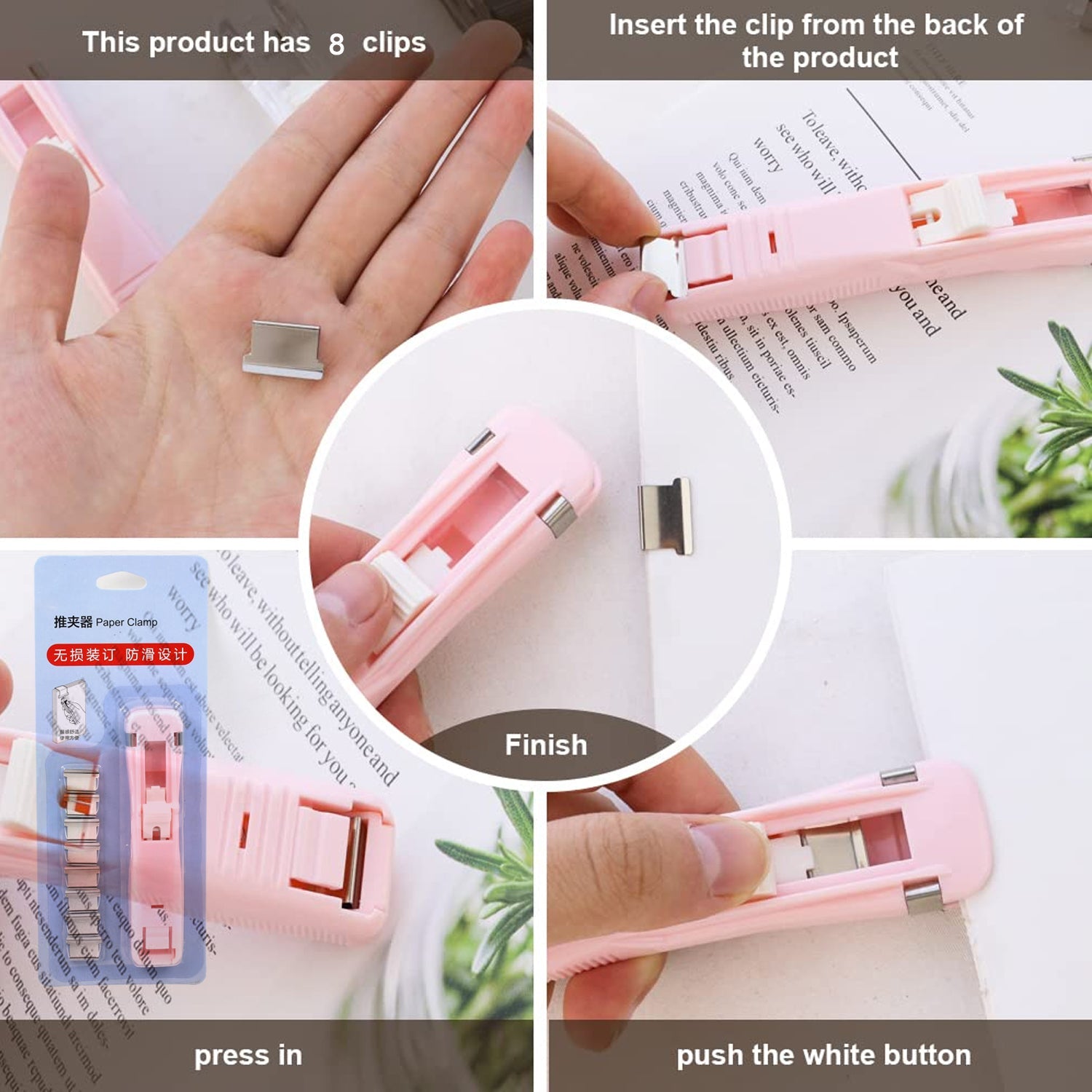 Portable Paper Clamp with 8 Clips