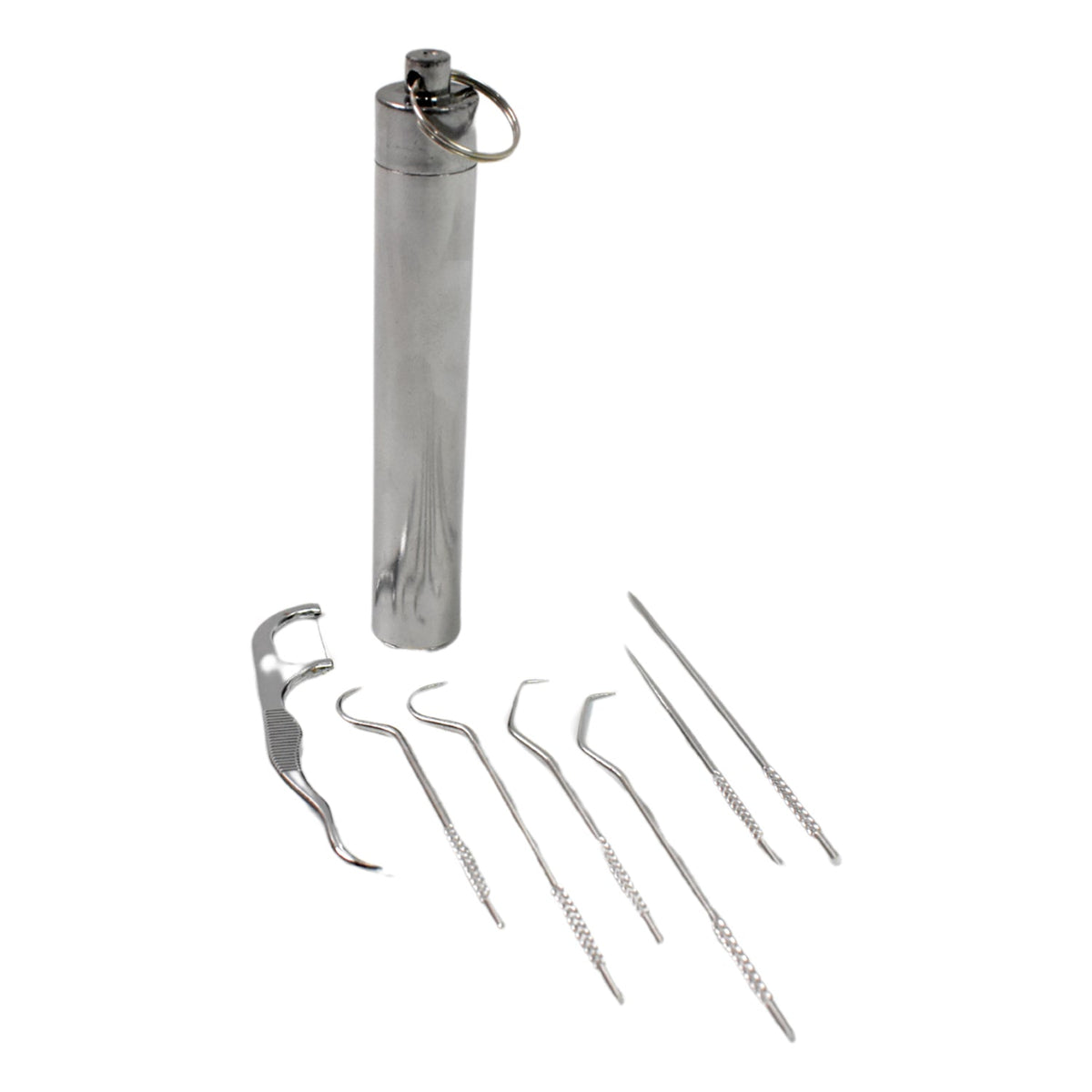 7 In 1 Stainless Steel Toothpick Flossier Set