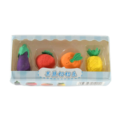 3D Fruits & Vegetables Erasers Set