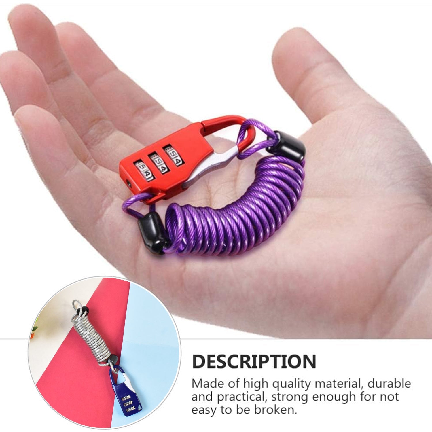Keyless Cable Combination Lock