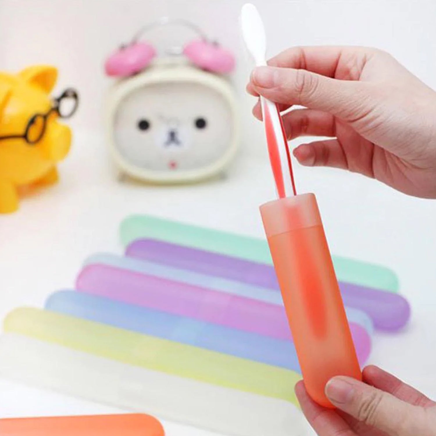 Plastic Toothbrush Cover Set