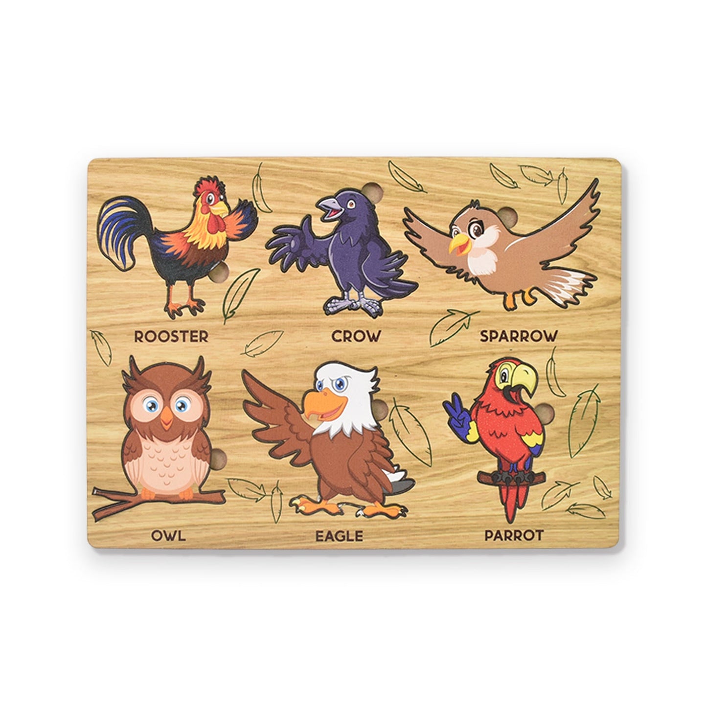 Wooden Bird Puzzle Learning Board