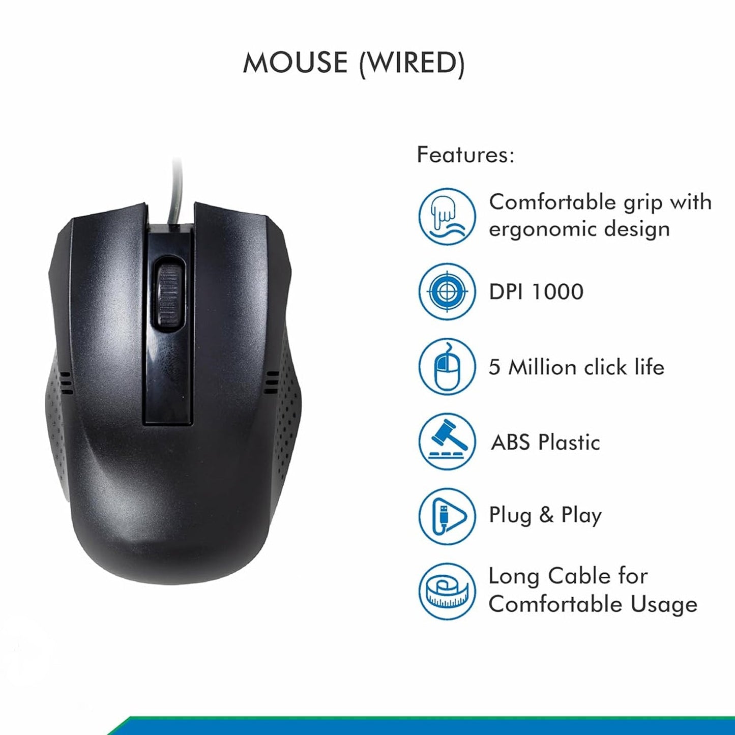 Computer Laptop Wired Optical Mouse