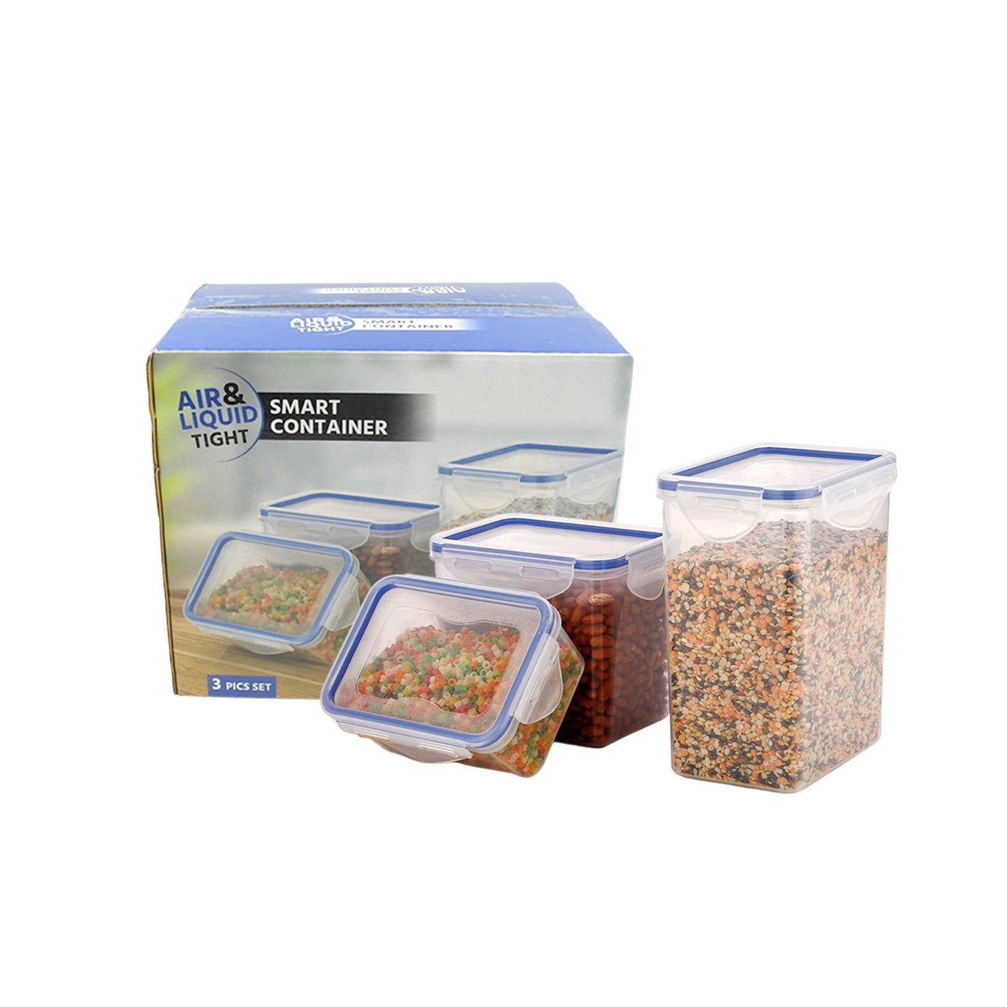 Rectangular Plastic Food Storage (Set Of 3 )
