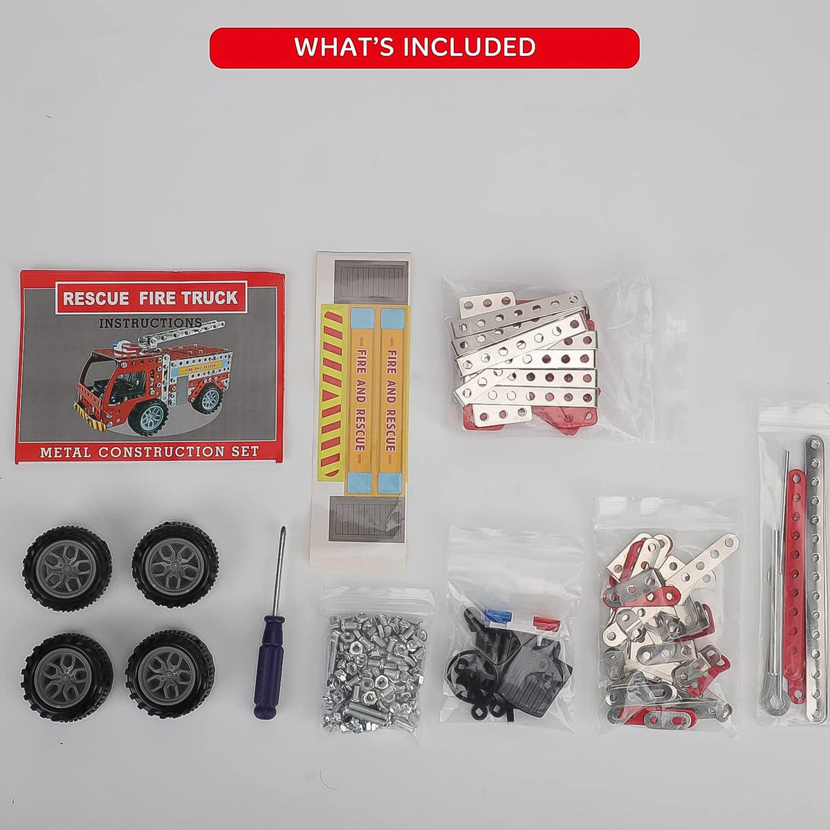 Metal Fire Truck Building Kit