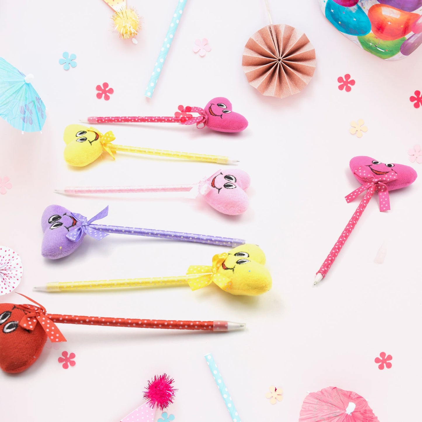 Cartoon Heart Facy Pen (12 Pcs)