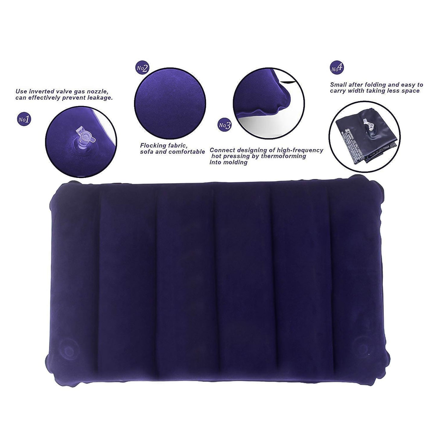 Inflatable Velvet Travel Pillow
