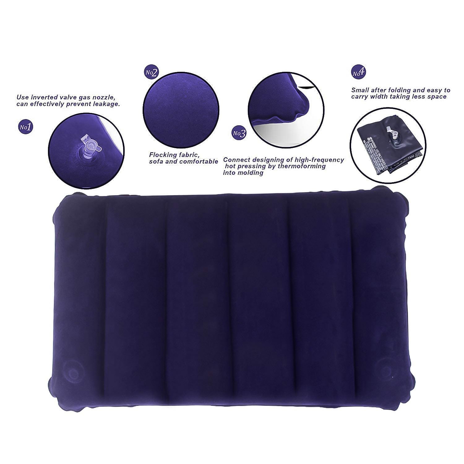 Inflatable Velvet Travel Pillow