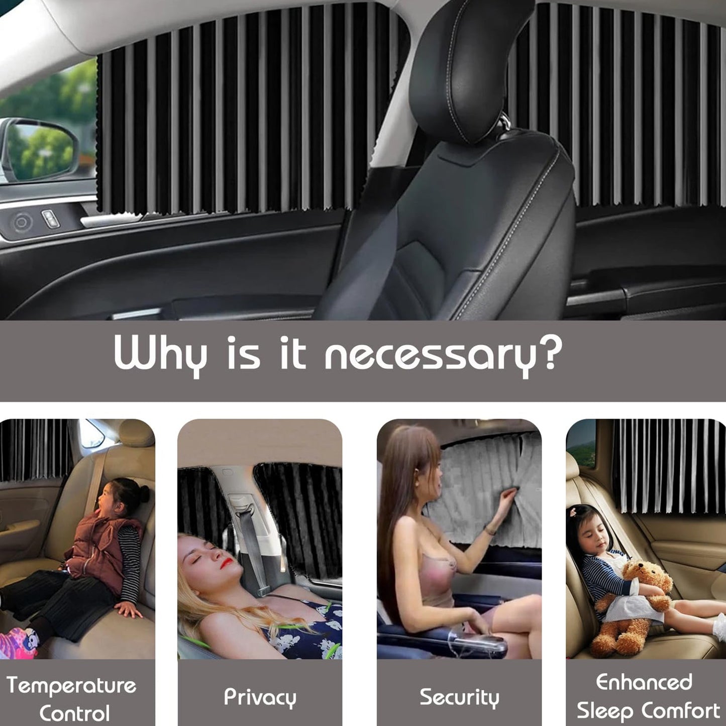 Car Window Privacy Curtains – 4 Pc