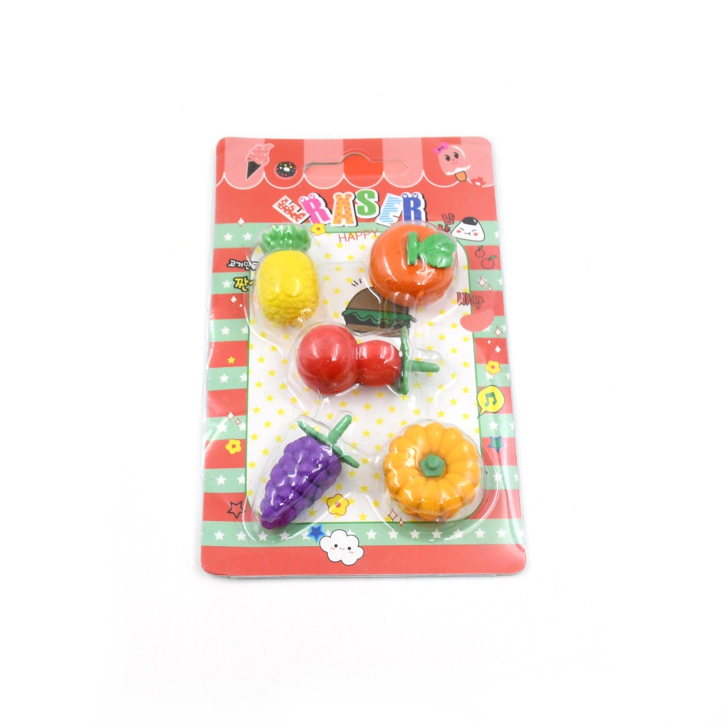Fruit Shape Erasers Set