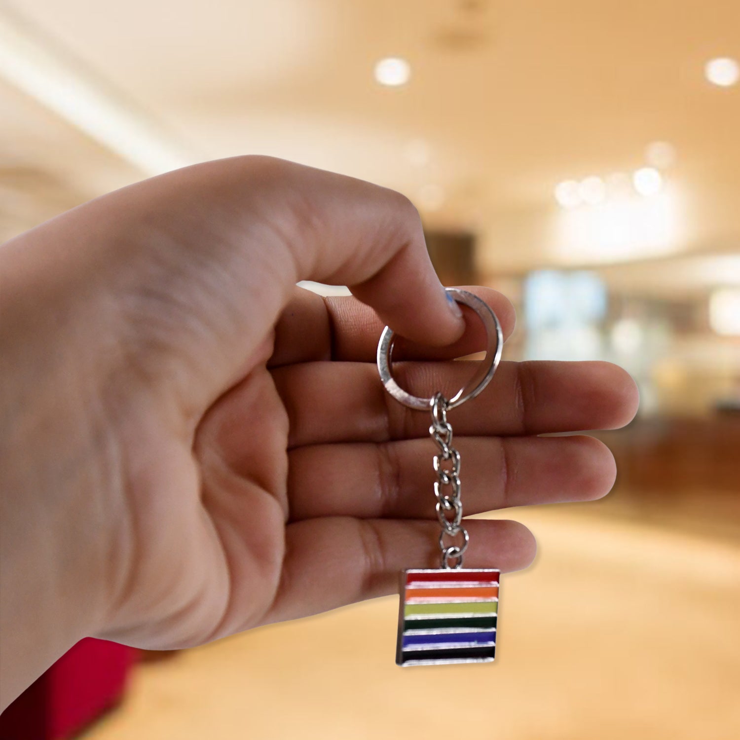 Rainbow Metal Keychain