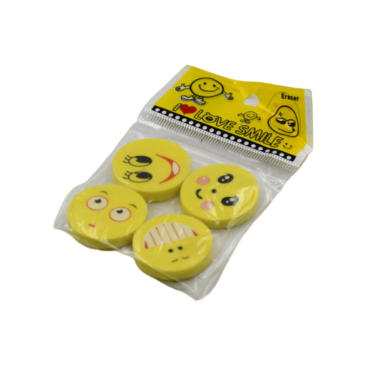 Emoji Smile Erasers Set