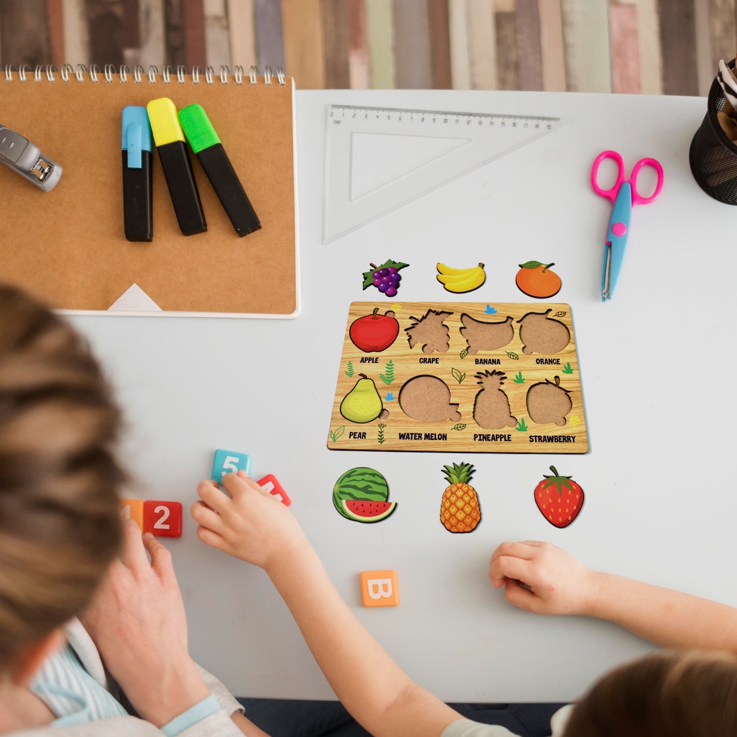 Wooden Fruits Puzzle Learning Educational Board