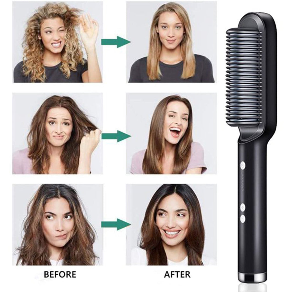Hair Straightener Used While Massaging Head