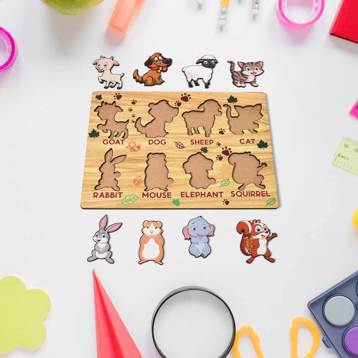 Wooden Animal Puzzle Board